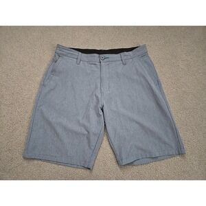 Burnside Shorts Men 34 X 10 Gray Stretch Zip Pocket Unlined Golf Outdoors Hiking